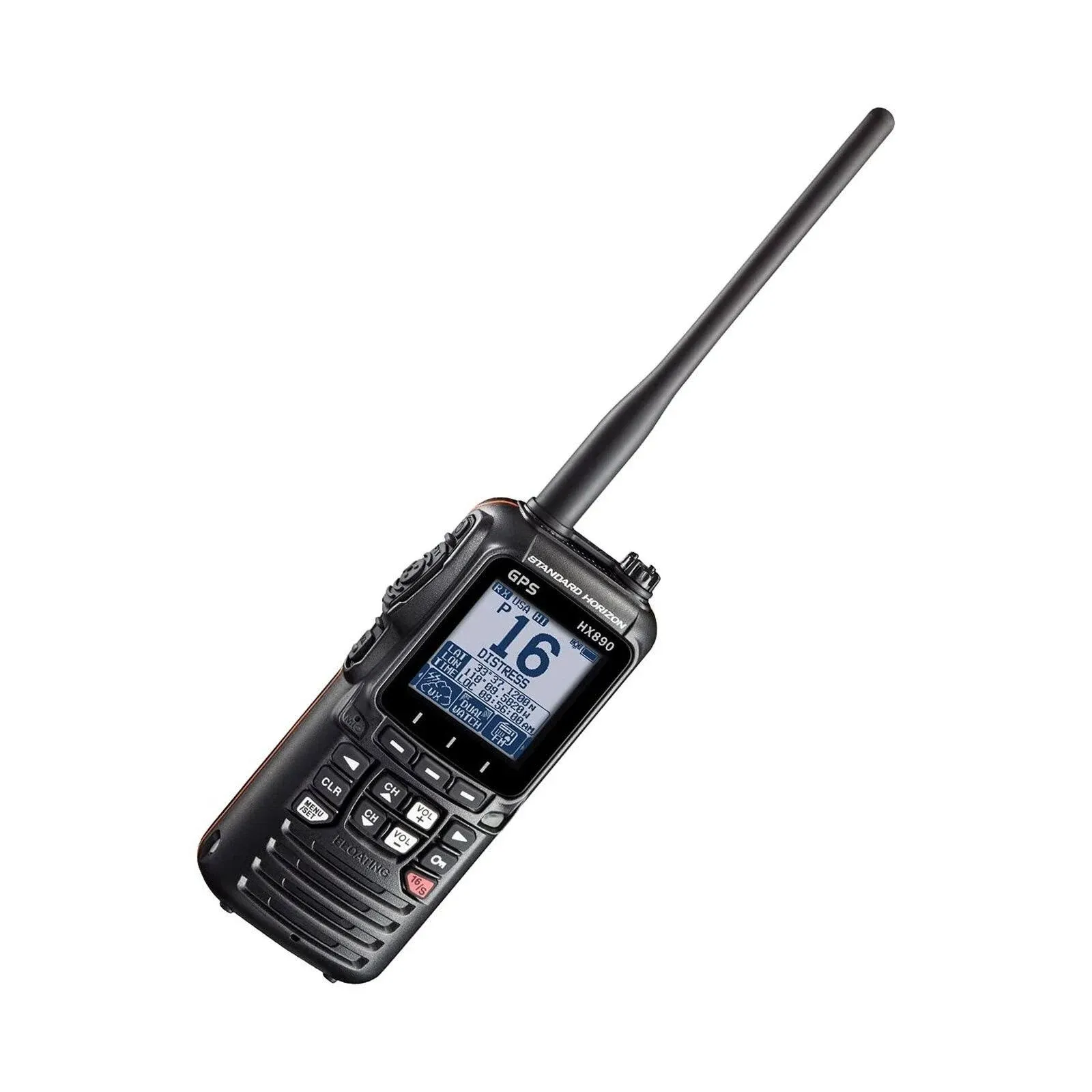 STANDARD HORIZON HX890BK VHF-HH, 6 Watt, w/GPS&FM Rcvr