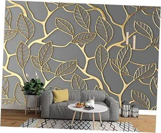 Golden Leaves mural wallpaper