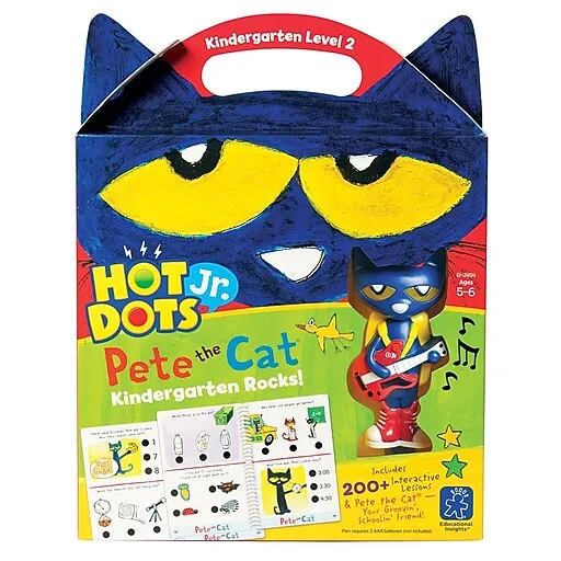 Educational Insights Hot Dots Jr. Pete The Cat Kindergarten Rocks! Set