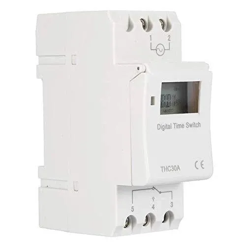 Programmable Timer Switch Digital LCD DIN Rail Time Relay 30A (12V)