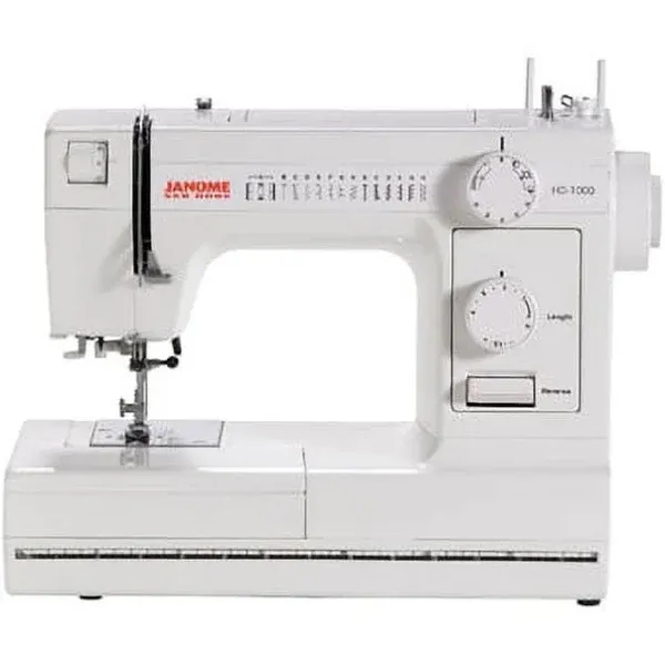 Janome Hd1000 Heavy-Duty Sewing Machine With 14 Built-In Stitches, White