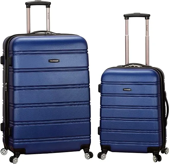 Luggage Expandable ABS Spinner Set Rockland Luggage Melbourne 2-piece Blue