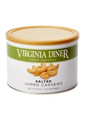 Virginia Diner Jumbo Whole Salted Cashews, 18 Ounces