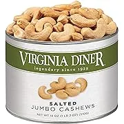 Virginia Diner - Gourmet Natural Jumbo Salted Cashews, 18 Ounce TinVirginia Diner - Gourmet Natural Jumbo Salted Cashews, 18 Ounce Tin