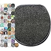 Sanilo ROUND, Silent Slow Close, Molded Wood, Adjustable Toilet Seat, Glittering BlackSanilo ROUND, Silent Slow Close, Molded Wood, Adjustable Toilet Seat, Glittering Black