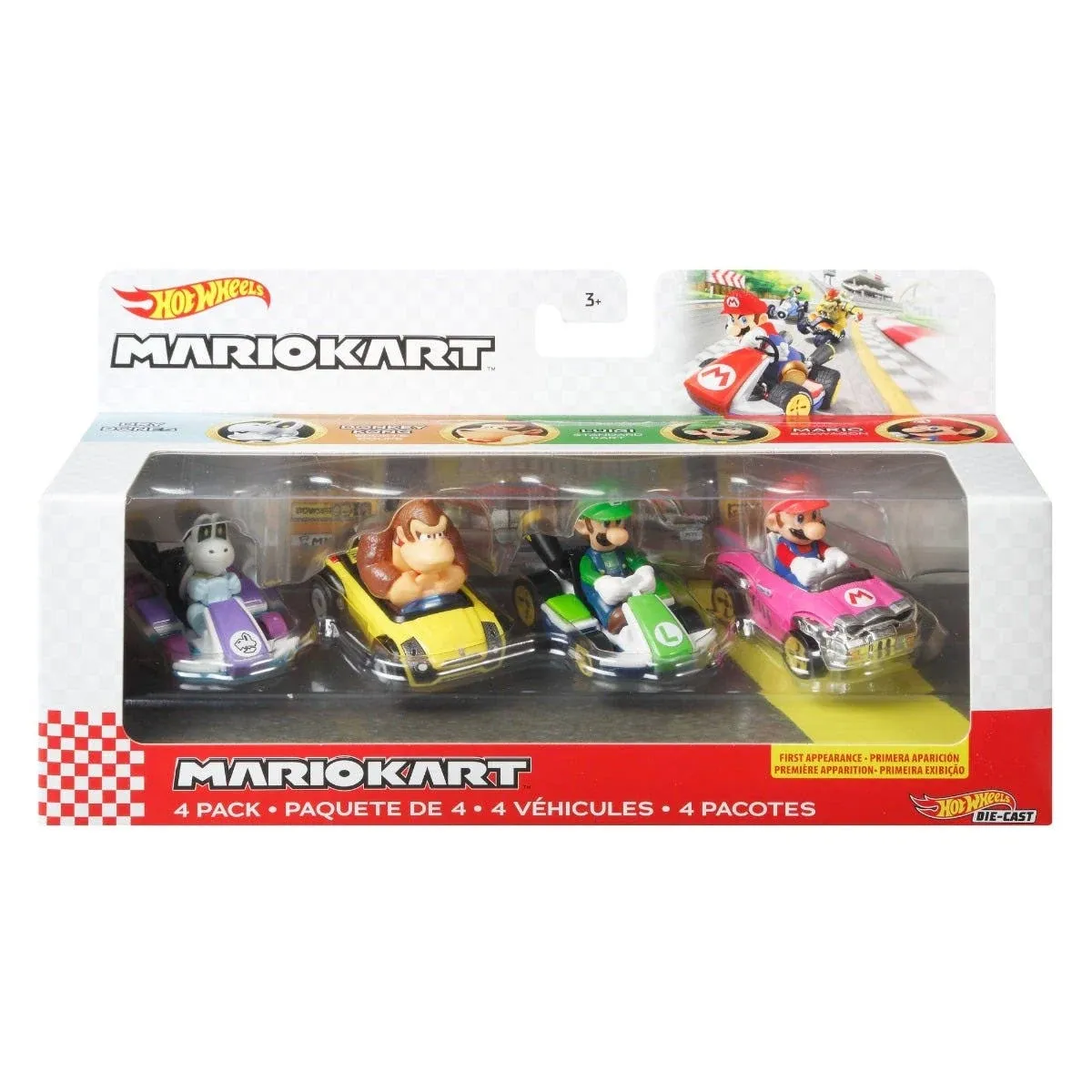 Hot Wheels Mario Kart Vehicle 4-Pack