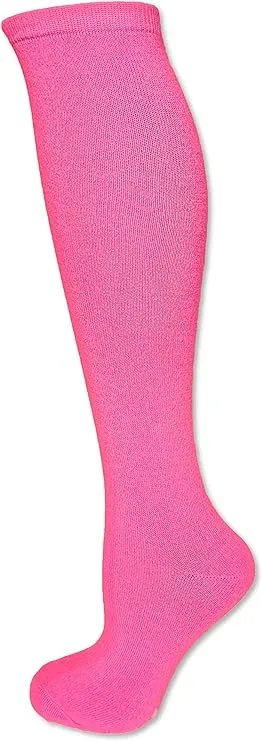 NEON NATION Solid Color Knee High Tube Socks with No Stripes