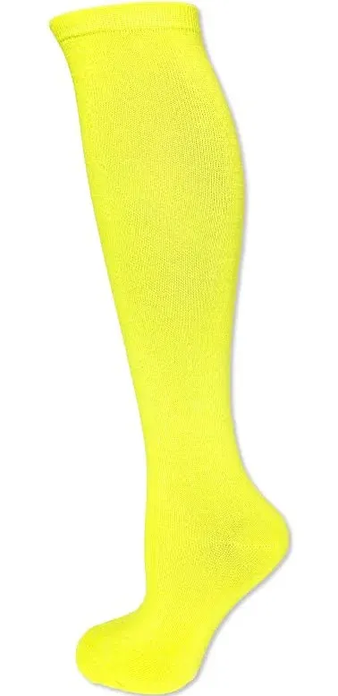 NEON NATION Solid Color Knee High Tube Socks with No Stripes