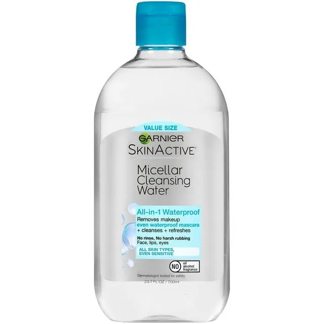 ماء منظف ميسيلار سكين أكتيف من غارنييه لجميع أنواع البشرة Garnier SkinActive Micellar Cleansing Water, For All Skin Types, 3.4 fl; oz., 3 Count