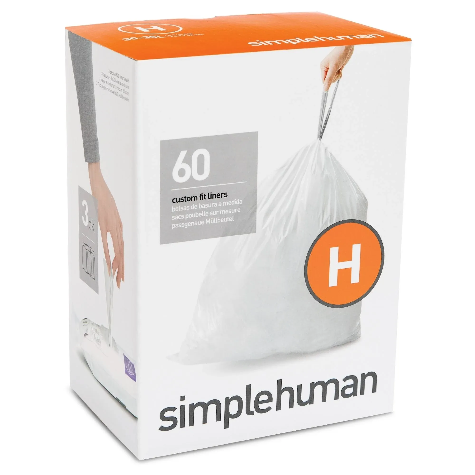 simplehuman Code H Custom Fit Drawstring Trash Bags