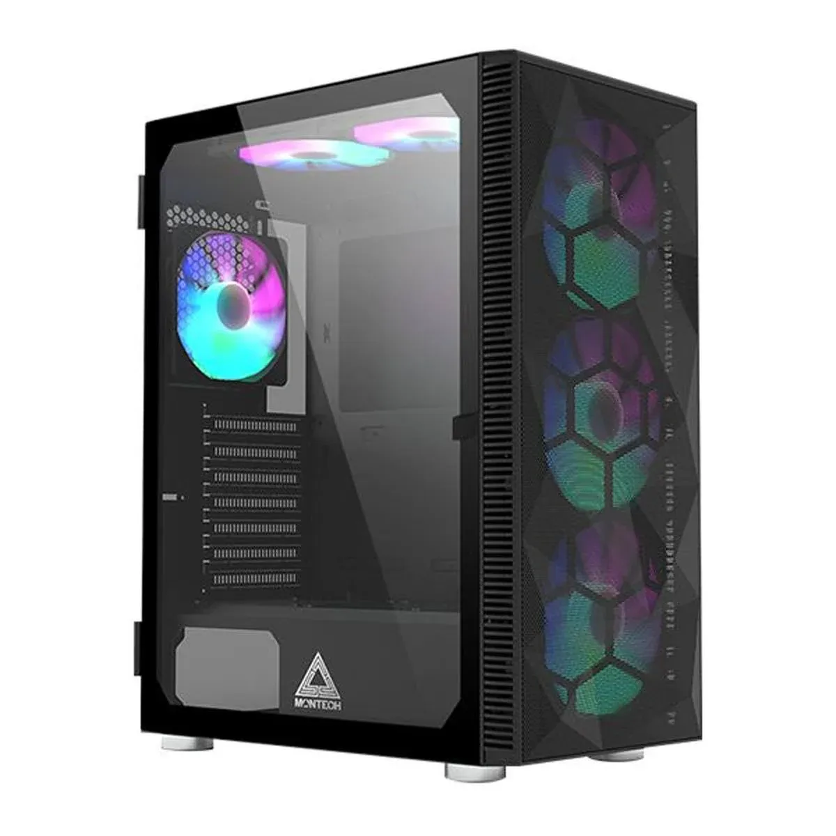 Montech X3 Mesh RGB Tempered Glass ATX Mid-Tower Gaming Computer Case, Black