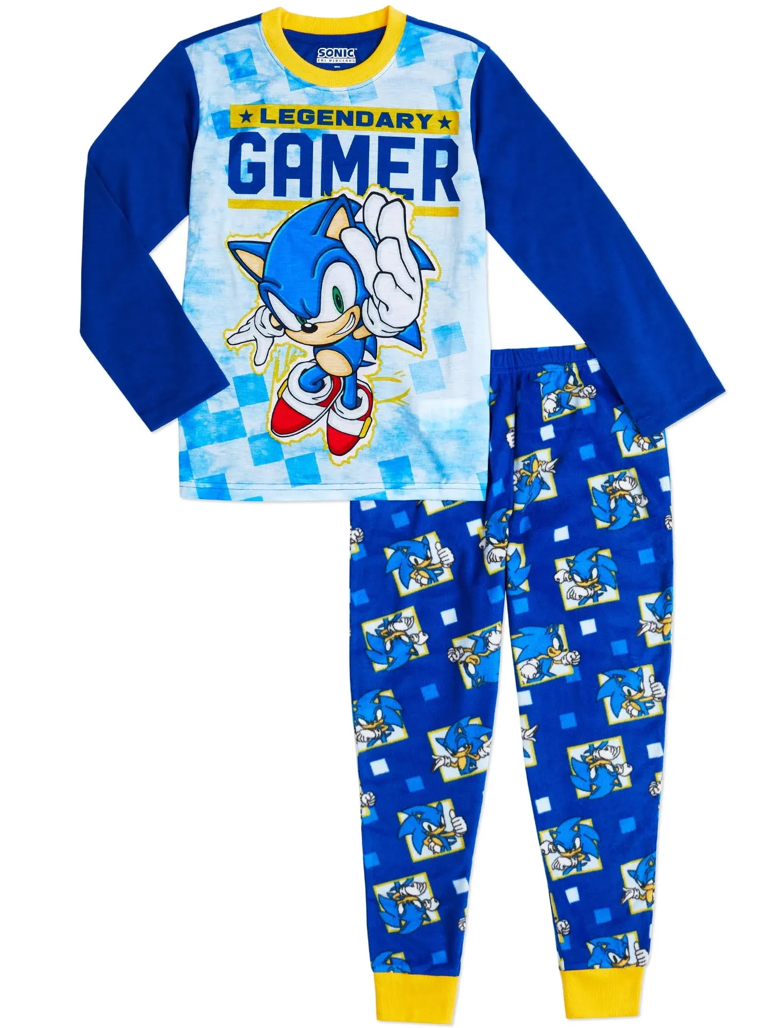 Sonic The Hedgehog Boy&#039;s &#039;Legendary Gamer&#039; 2-Piece Pajama Set, Size 6/7