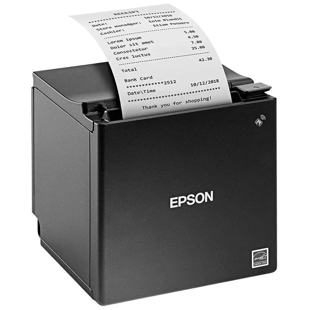 Epson TM-M30II Thermal Wireless Dongle Required POS Receipt Printer - Bluetooth and Ethernet Connectivity - Thermal line Printing Technology, 250 mm/sec Print Speed, 203 dpi, Auto-Cutter, Monochrome