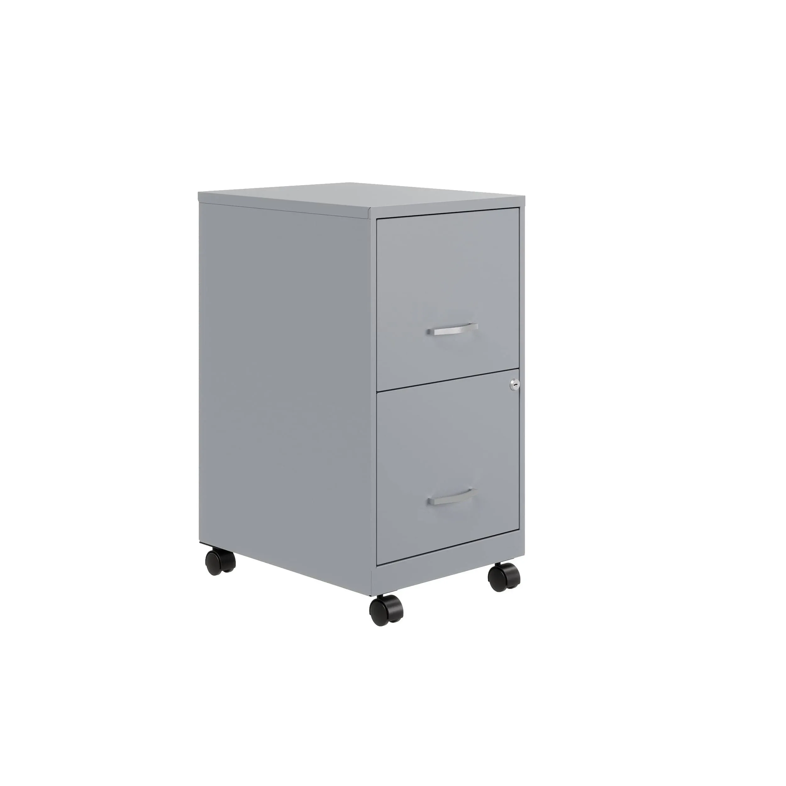 Space Solutions 18" 2 Drawer Mobile Smart Vertical File Cabinet, Teal - Green - Letter