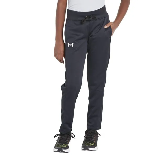 Girls' Under Armour Fleece Sweatpants Medium Black /White /White