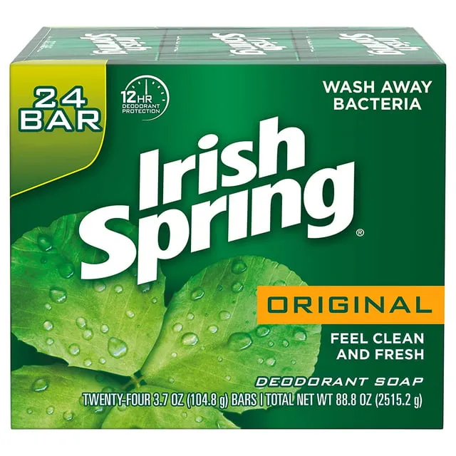 Irish Spring Deodorant Soap, Original, Personal Size - 2 pack, 3.2 oz bars