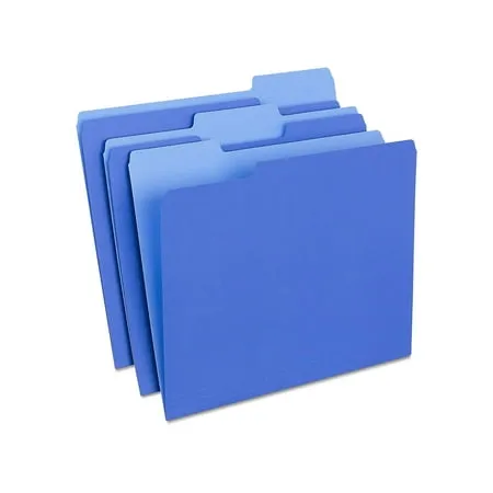 Staples File Folders, 1/3-Cut Tab, Blue (3 ct)