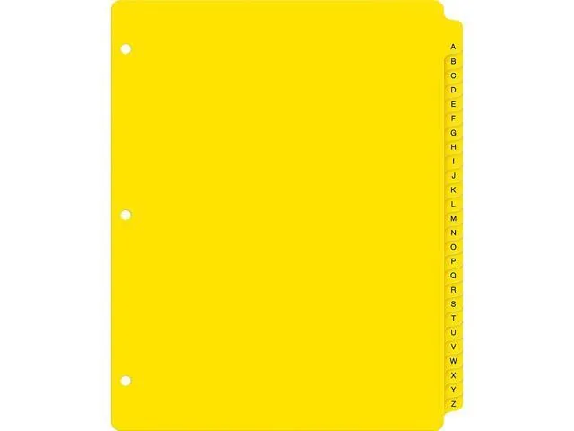 Avery Heavy-Duty Plastic Industrial Dividers, 26 A-Z Tabs, Yellow (23081)