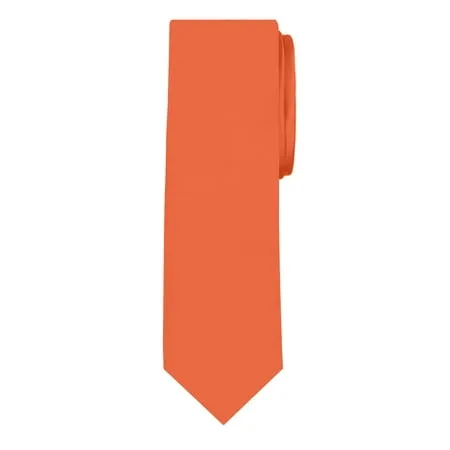 Jacob Alexander Men s Extra Long Solid Color Tie - Orange