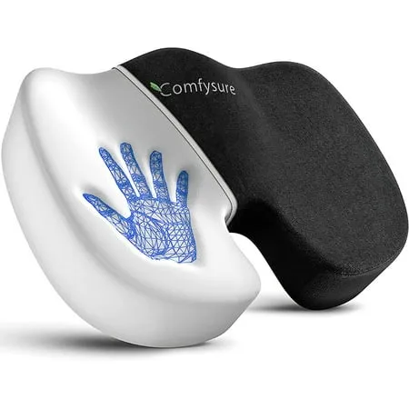 ComfySure Memory Foam Seat Cushion for Office Chair Tailbone, Sciatica, Back Pain Relief