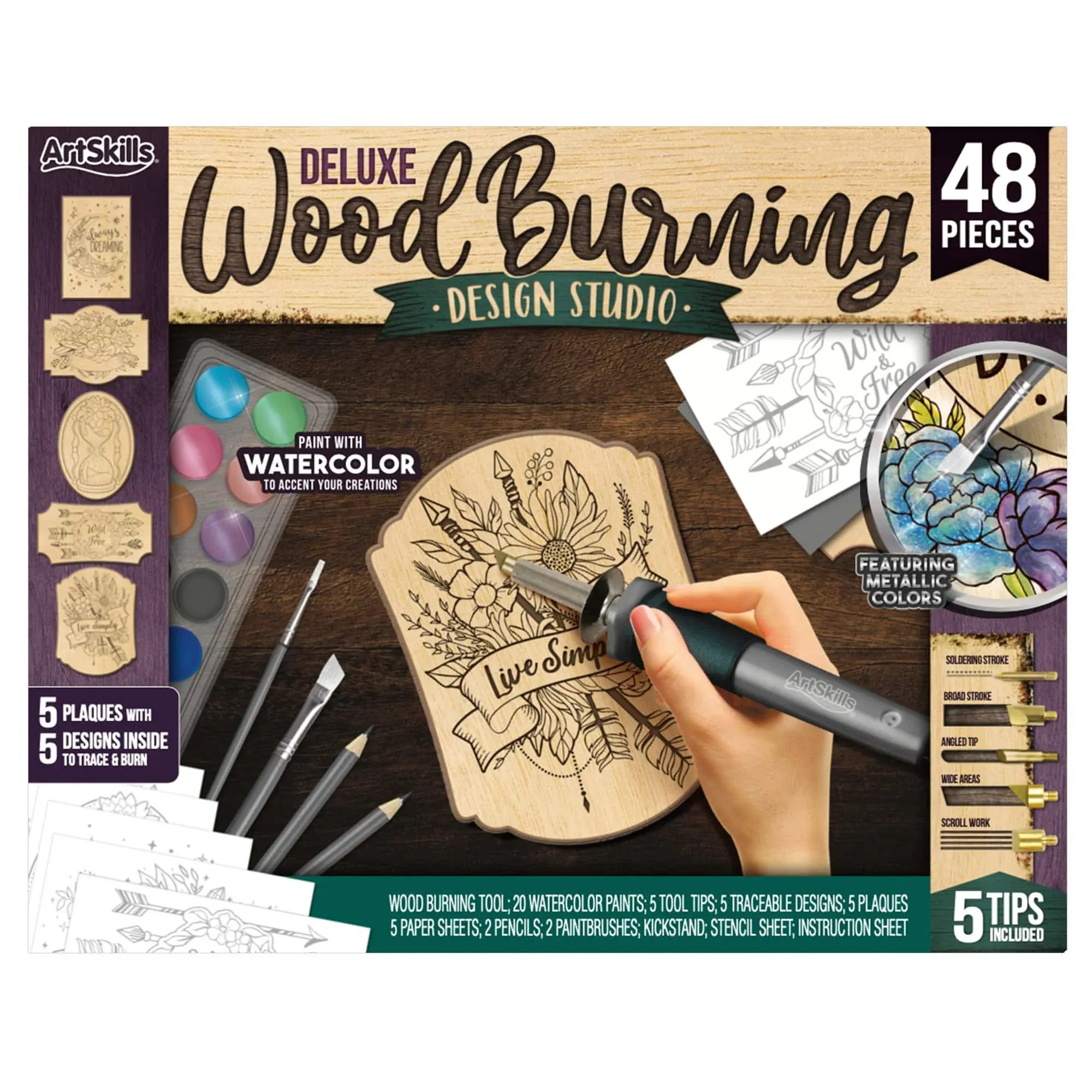 Wood Burning Kit for Beginners - Deluxe Pyrography Wood Engraving Art Kit wit...