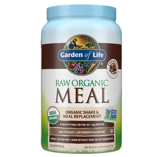 Garden of Life Raw Organic Meal Shake Powder, Chocolate Cacao - 35.9 oz canister