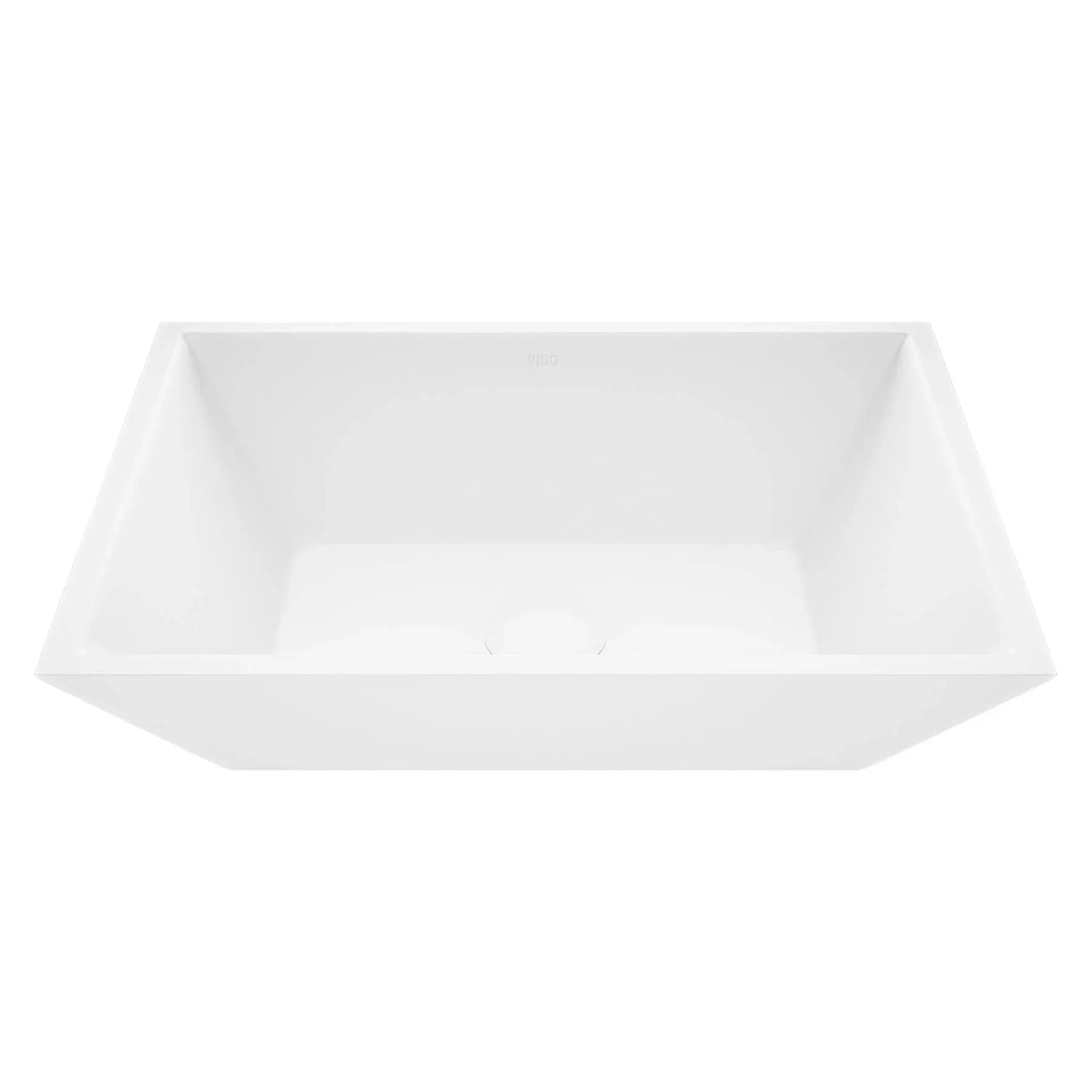 Vigo Vinca Matte Stone Vessel Bathroom Sink (White) VG04007