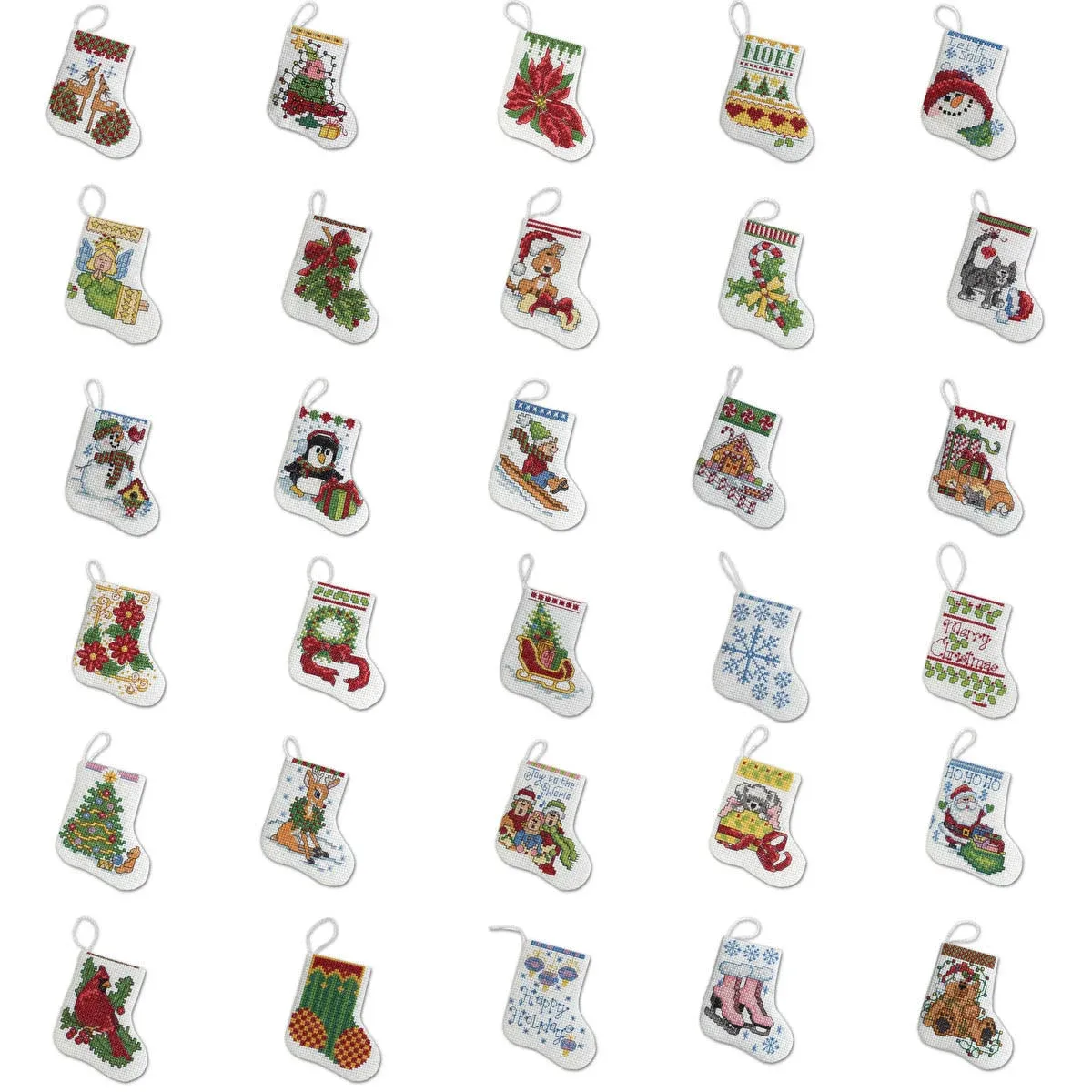 Bucilla More Tiny Stockings Ornaments Counted Cross Stitch Kit