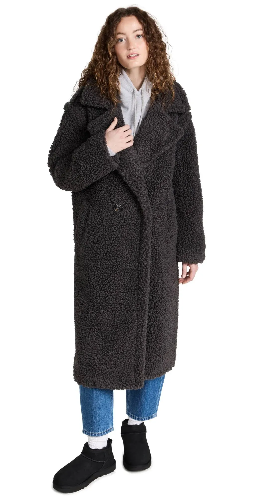 UGG Women's Gertrude Long Teddy Coat