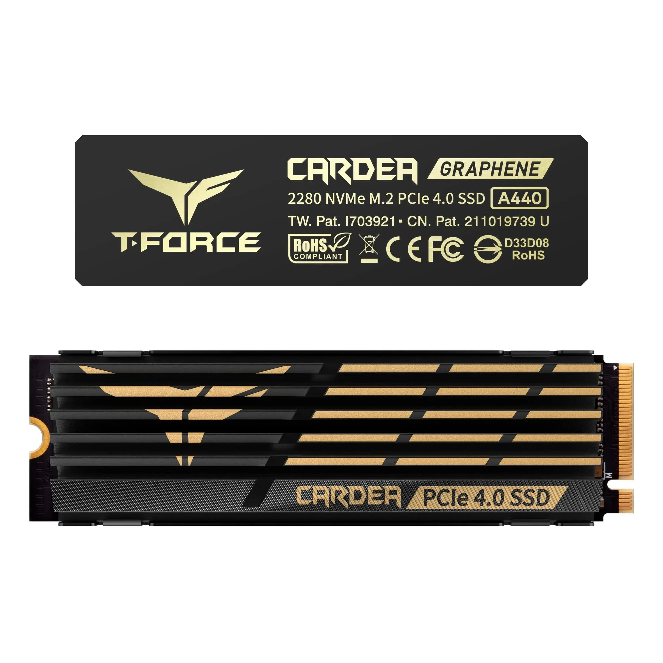 TEAMGROUP T-Force CARDEA Z440 1TB DRAM SLC Cache 3D TLC NAND NVMe Phison E16 PCIe Gen4x4 M.2 2280 Gaming SSD with Graphene Heat Spreader Works with PS5 Read/Write 5000/4400 MB/s TM8FP7001T0C311