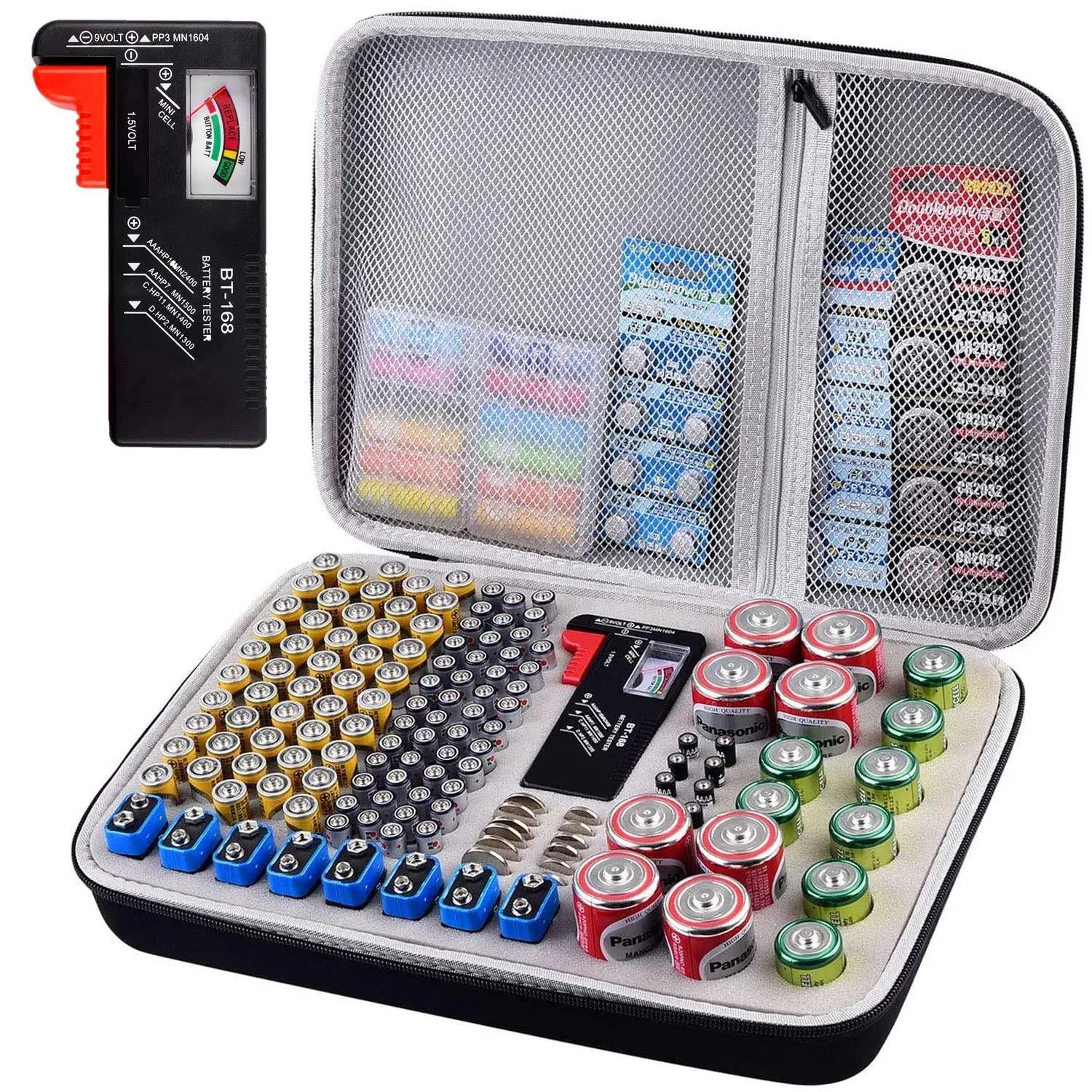 Alkoo Battery Organizer Holder, 200+ Batteries Storage Containers Box Case with ...