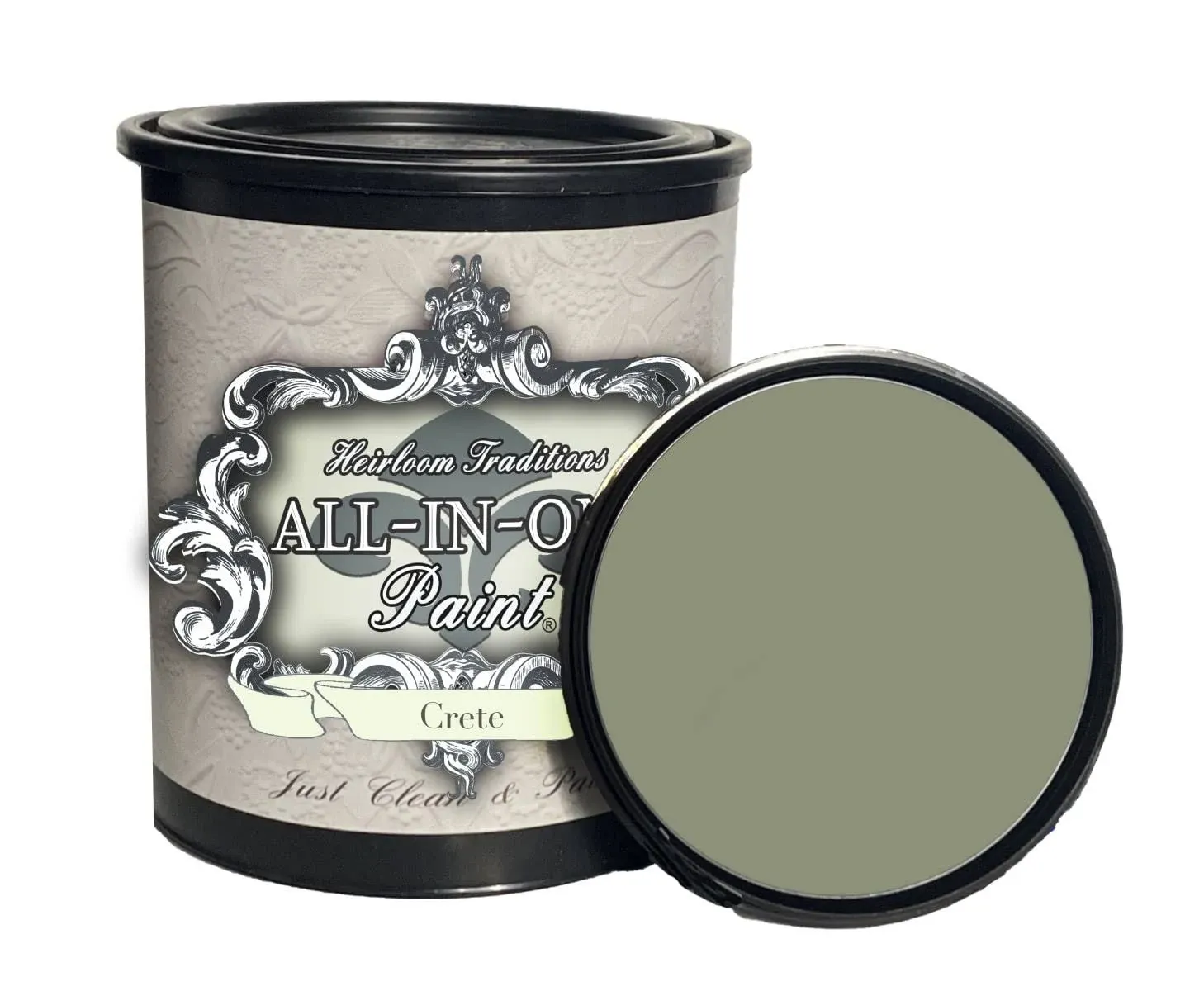 Heirloom Traditions Paint All-in-One Paint, Crete (Olive Green), 32 fl oz Quart