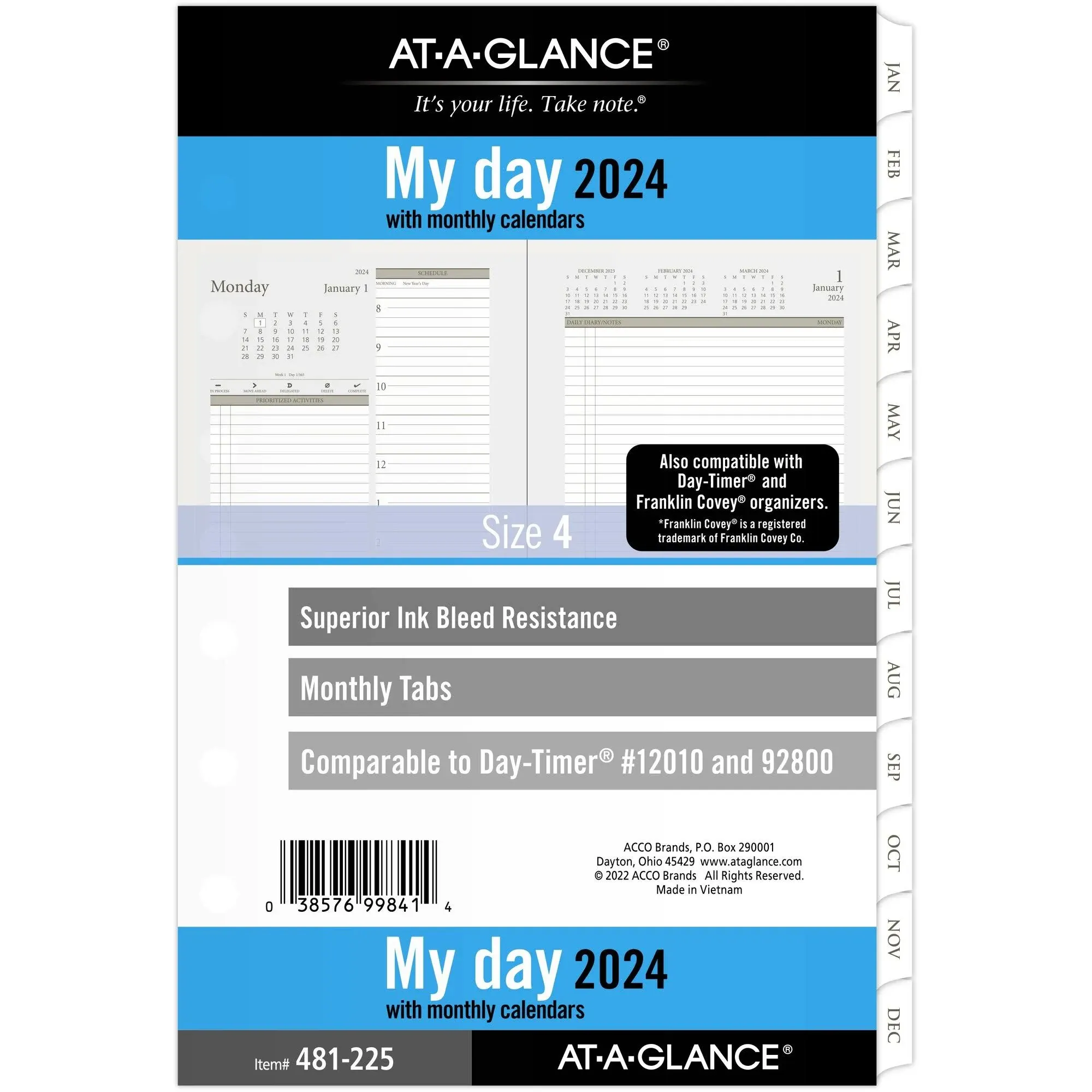 AT-A-GLANCE Daily Planner Refill 5-1/2" x 8-1/2"