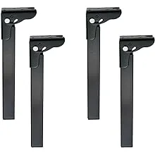 Geesatis 4 Pack 10 inch / 250 mm Height Folding Table Furniture Legs Decorative Cupboard Cabinet Legs Replacement Part, with Mounting Screws, Black