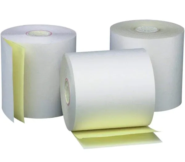 PM Company Perfection Two Ply Carbonless Rolls, 3 x 95 Feet, White/Canary, 50 Rolls per Carton (07901)