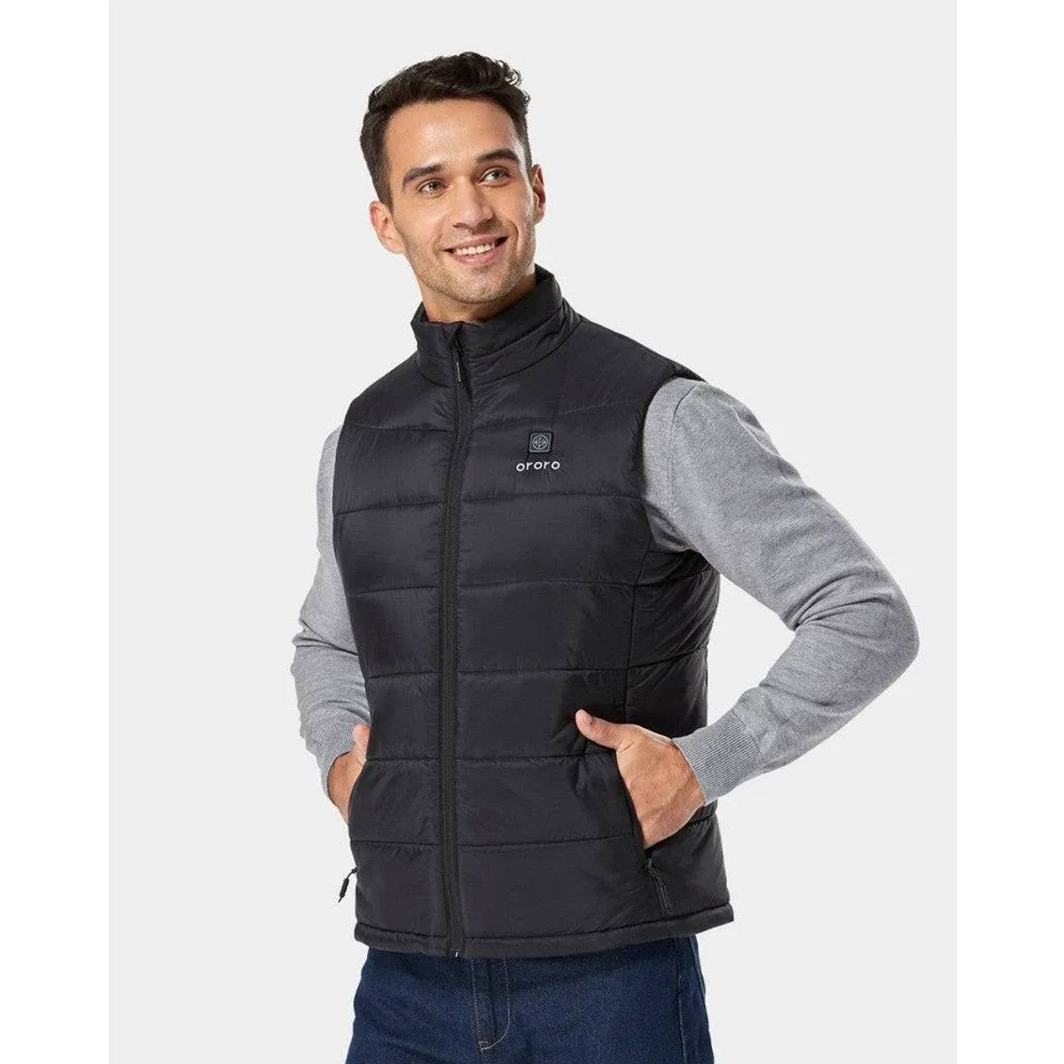 Ororo Men's Lightweight Heated Vest with Battery Pack, Black