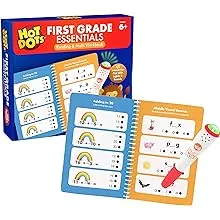 Educational Insights Hot Dots First Grade Workbook: Math & Reading - Learning Activities for Kids Ages 6+, Classroom & Teacher Must Haves