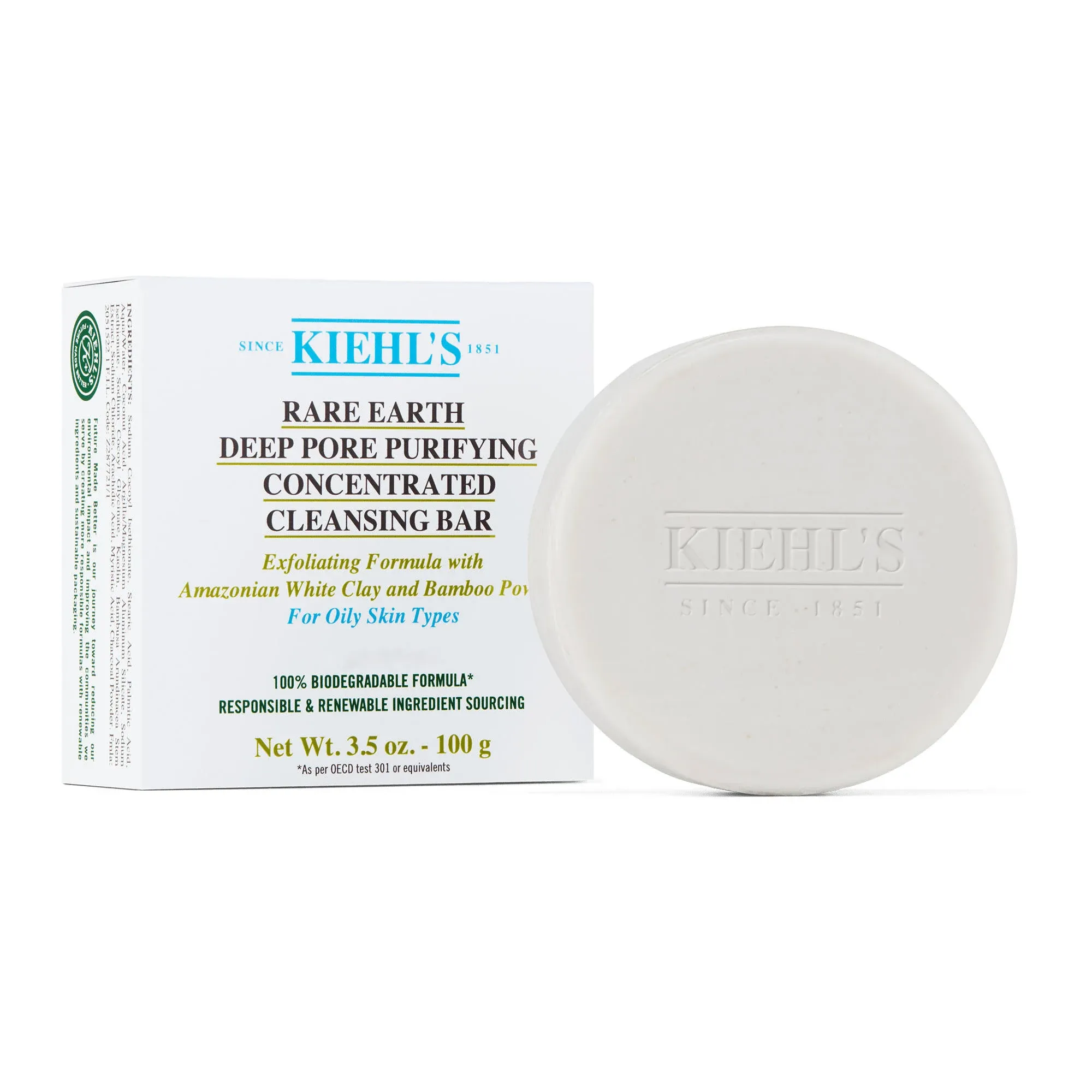 Kiehl&#039;s Rare Earth Deep Pore Purifying Concentrated Facial Cleansing Bar 3.5oz