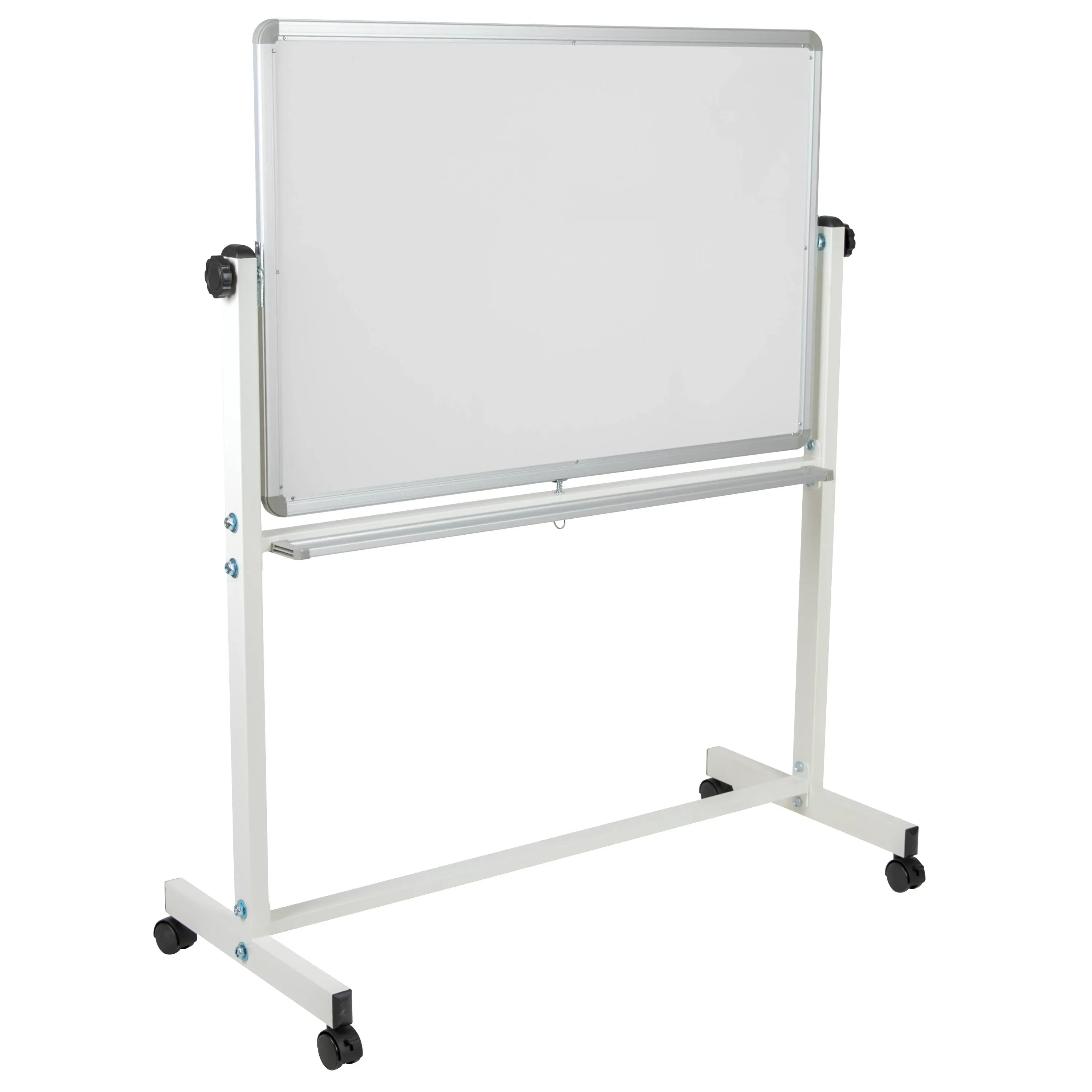 Flash Furniture HERCULES Series 45.25"W x 54.75"H Double-Sided Mobile White Board with Pen Tray