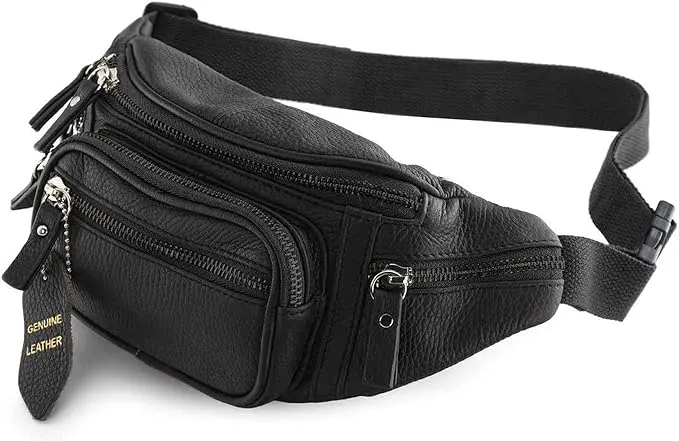 Nabob Leather Fanny Pack, Hip Bum Bag, Mens Waist Bag, Unisex Travel Bag