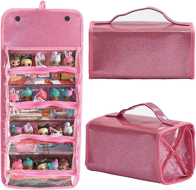 Leeche Storages & Display Case for Dolls Compatible with All Lol Surprise Dolls,Easy Carrying Storage Organizer Clear View Case