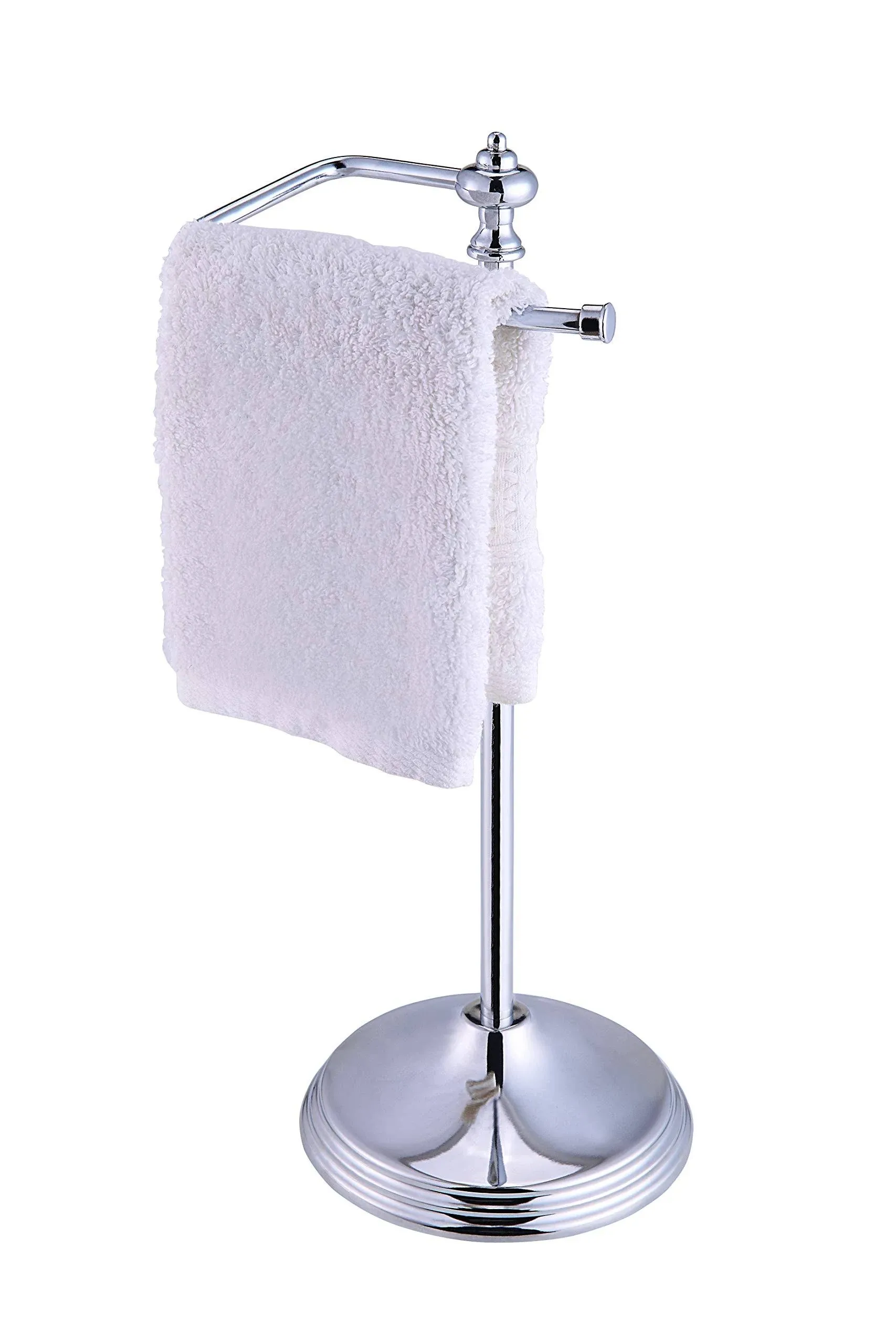 SunnyPoint Deluxe Free Standing Heavy Weighted Toilet Tissue Paper Roll Holder Stand (Black Nickel)