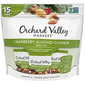 Orchard Valley Harvest - Mezcla de arándanos y almendras y anacardos, bolsas de 1 onza (paquete de 15), arándanos, almendras y anacardos, sin OMG, sin ingredientes artificiales