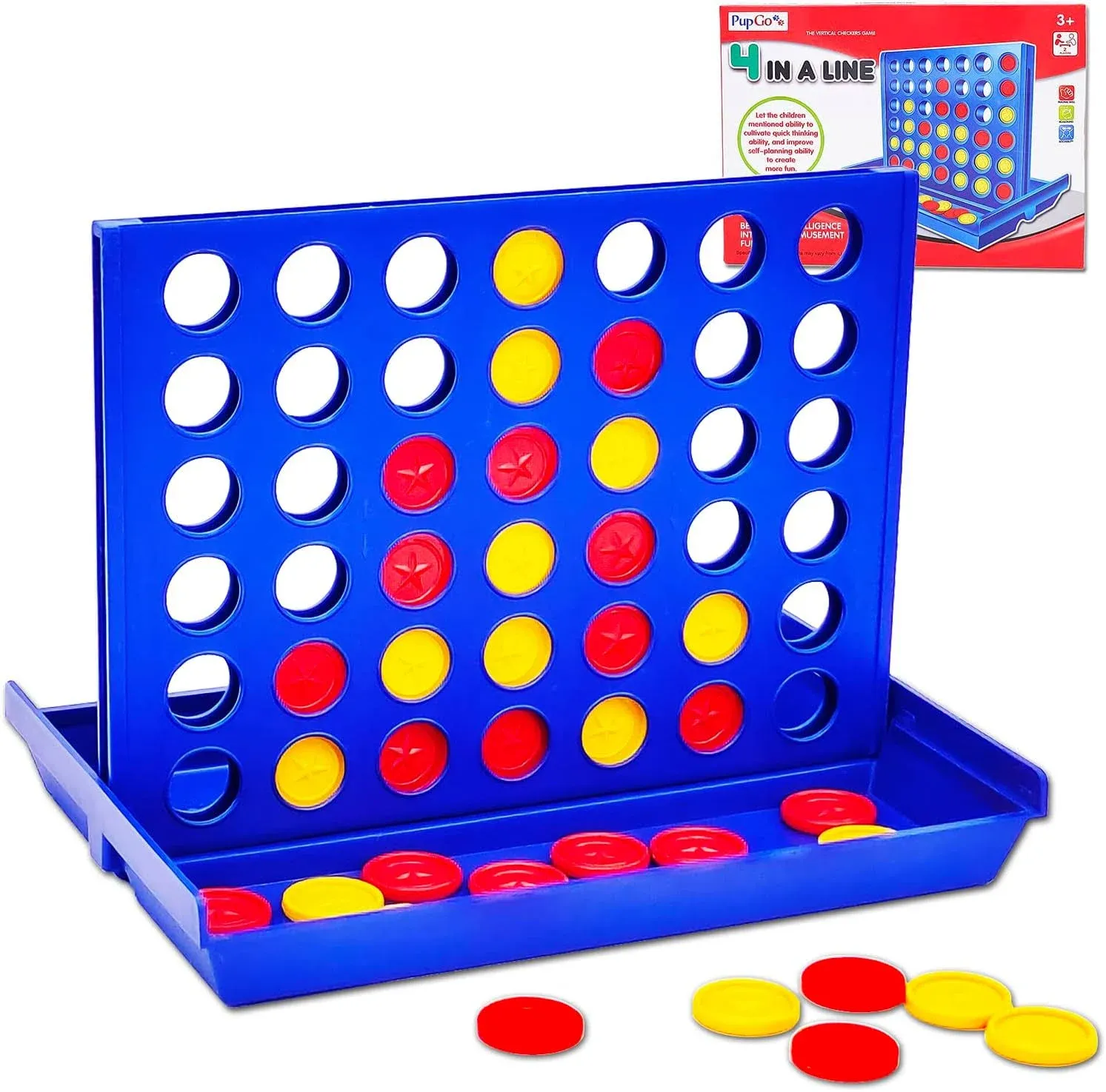 Pup Go 4 in A Row Game - 6 Spare Discs Included, Classic Board Game for Kids ...