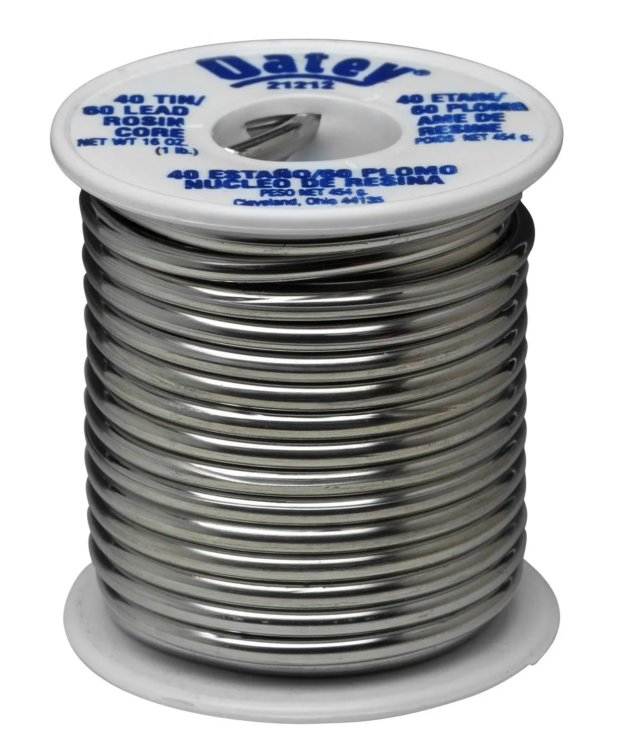 Oatey 21212 Rosin Core Wire Solder 40/60 Tin Lead w 0.125 in Dia 1 lb Roll