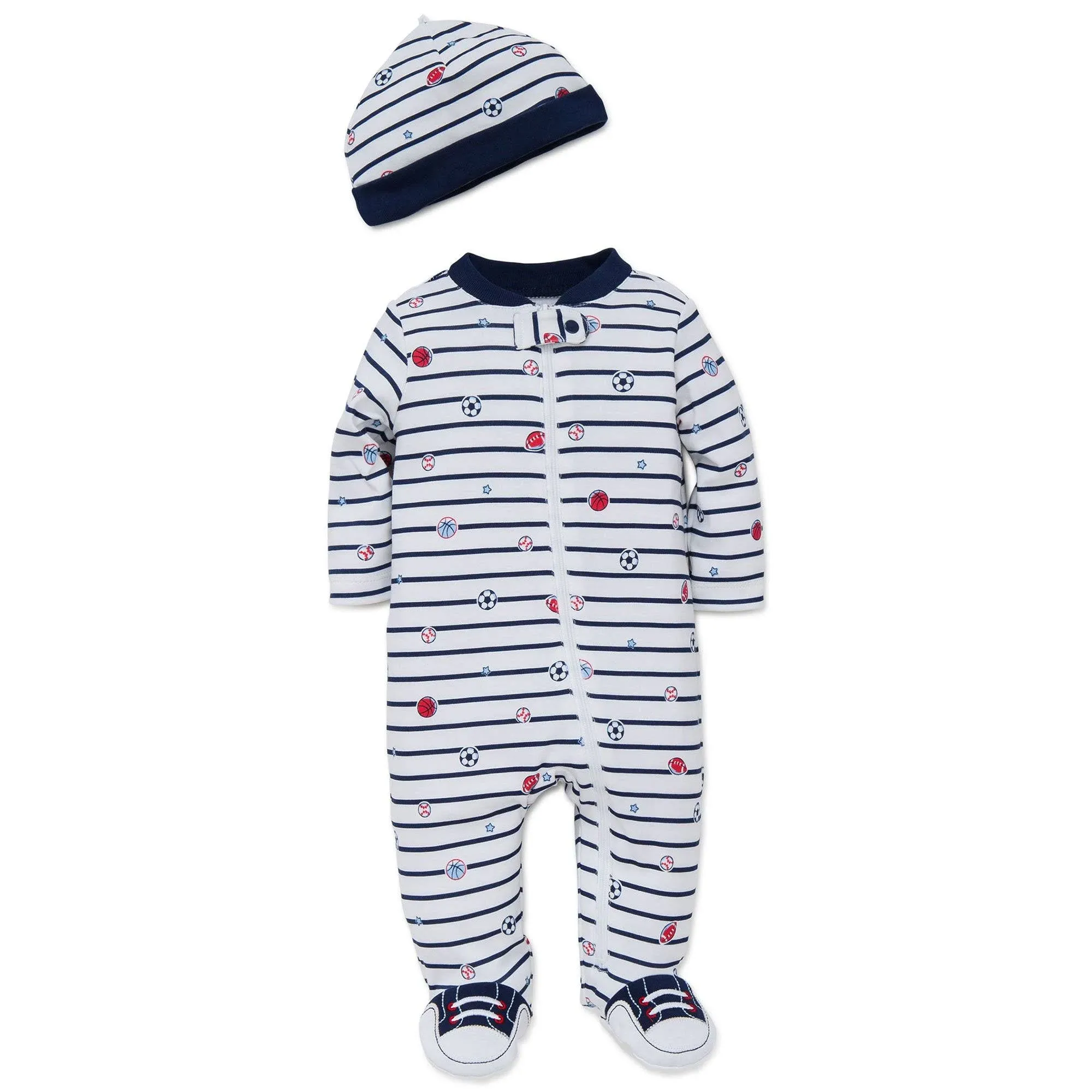 Little Me Baby Boys Sports Star Footie Hat Set