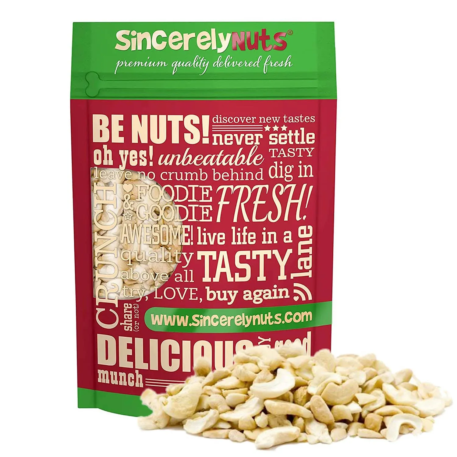 Sincerely Nuts - Raw Cashews Pieces Unsalted | Healthy Snack, Source of Protein, Vitamin & Minerals | Keto and Paleo Friendly Gourmet Quality Vegan