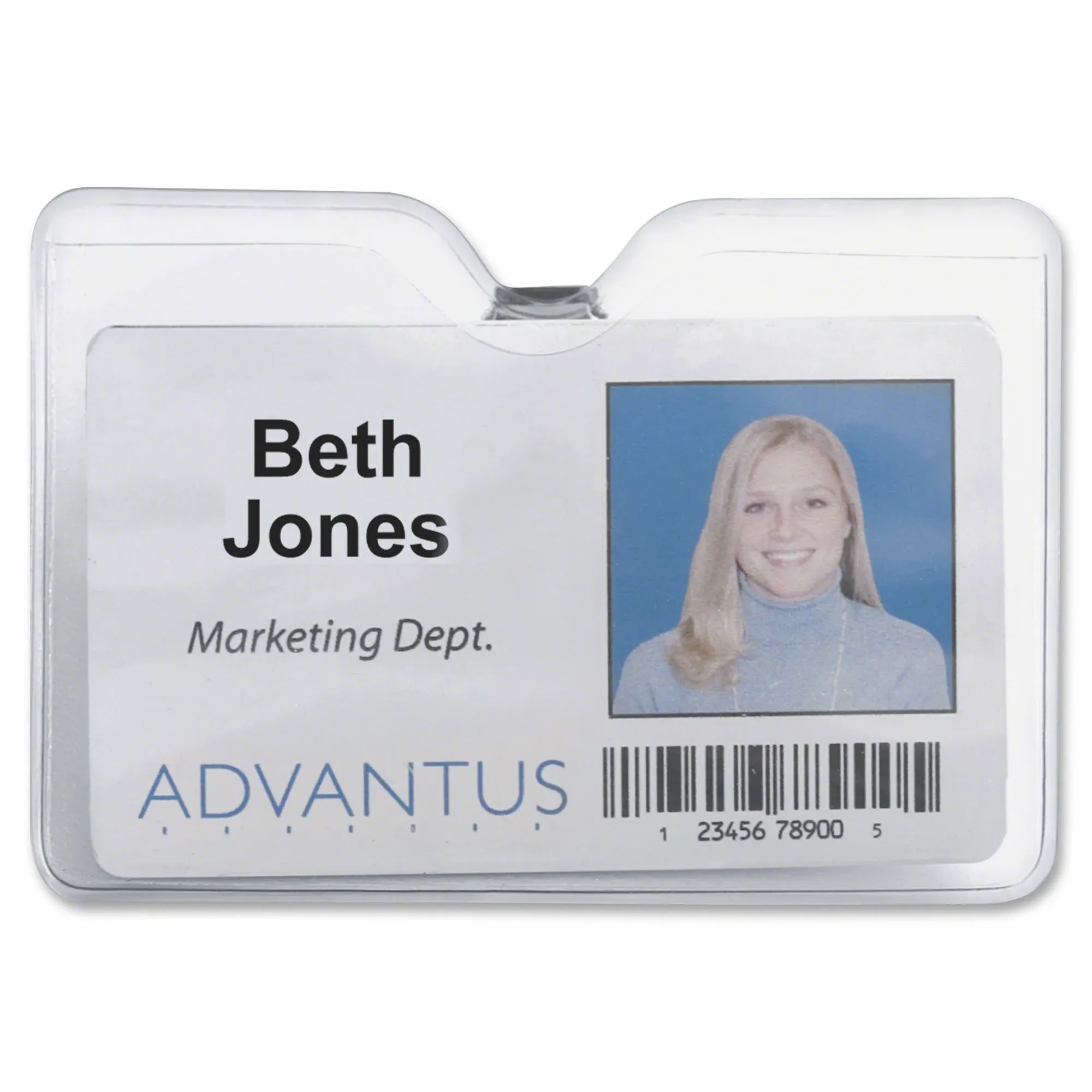 Advantus ID Badge Holder Horizontal with Clip 75456