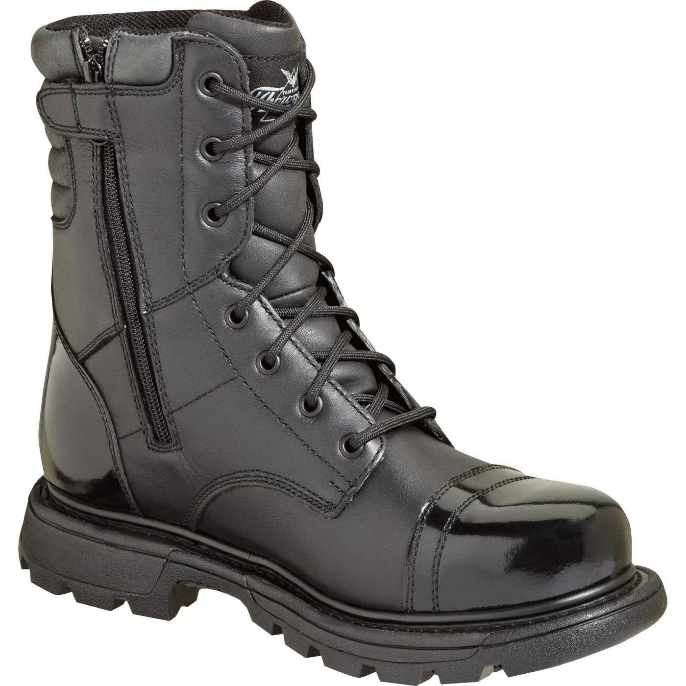 Thorogood GEN-Flex2 8” Side-Zip Black Tactical Boots for Men and Women - High-Shine Leather Heel & Toe with Goodyear Storm Welt and Slip-Resistant Outsole