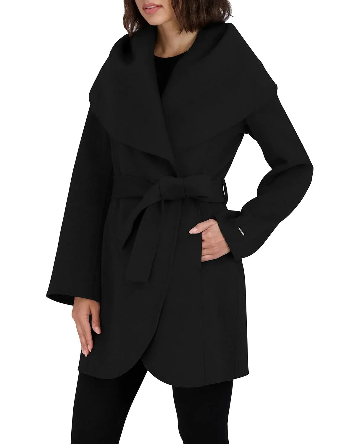 Tahari Women's Marilyn Belted Coat - Black - Size L